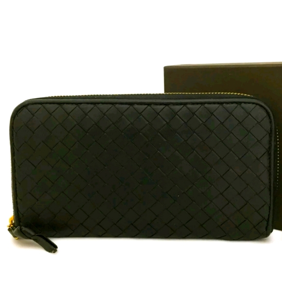 Bottega Veneta Handbags - BOTTEGA VENETA INTRECCIATO LEATHER ZIP AROUND LONG WALLET/P1063